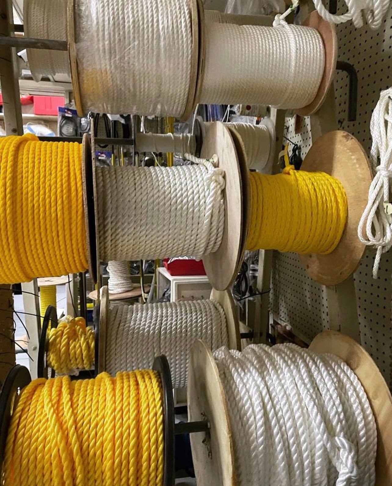 Rope on the reel inside the Duke Marine shop