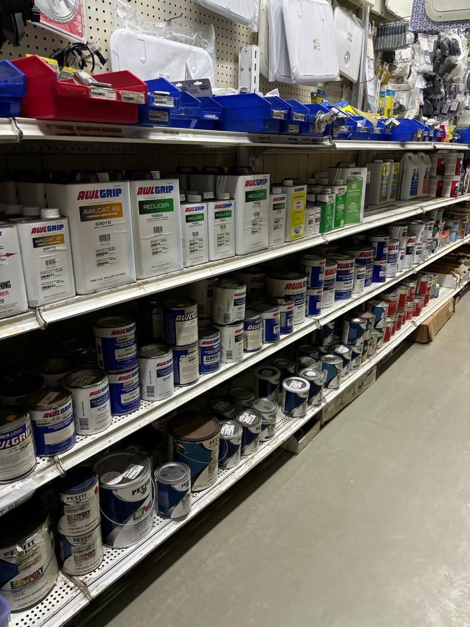 Marine paints and coatings, AwlGrip and Pettit, at Duke Marine