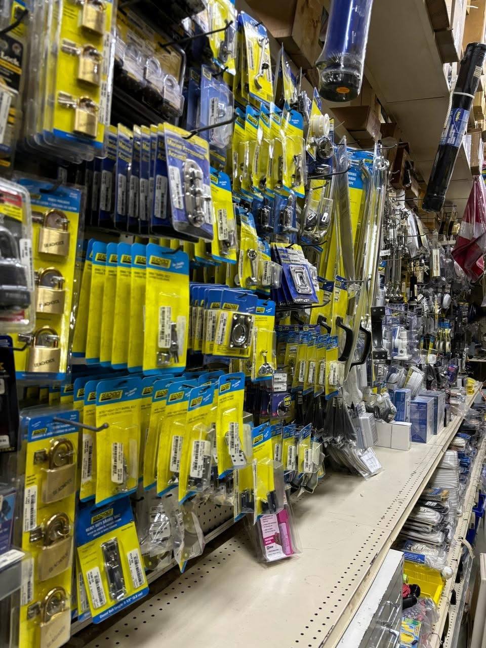 Branded marine and fishing products on the shelves at Duke Marine